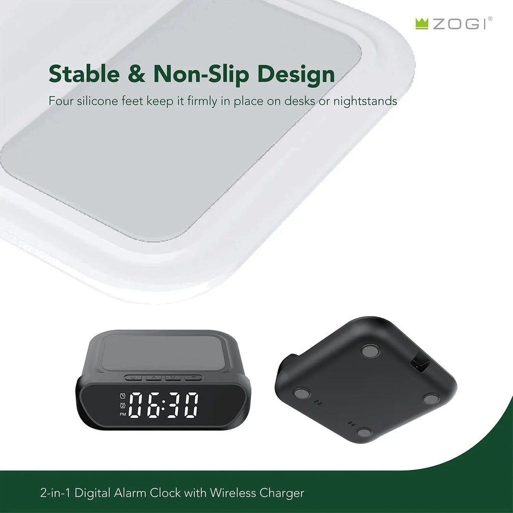 Minimalist Wireless Charging Desk Clock